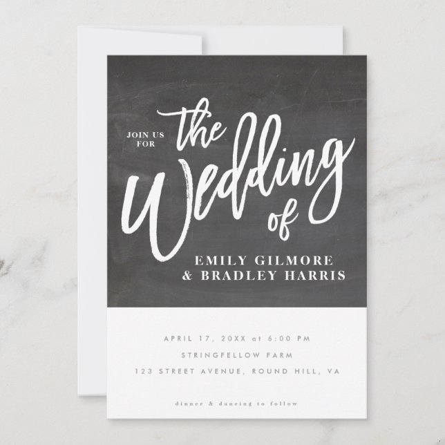 Lantligt skriva den svart tavlan inbjudningar (Framsida)