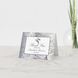 Lantligt tack för bröllop för silverbjörkträd