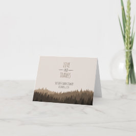 Lantligt tackkort för ett bergbröllop