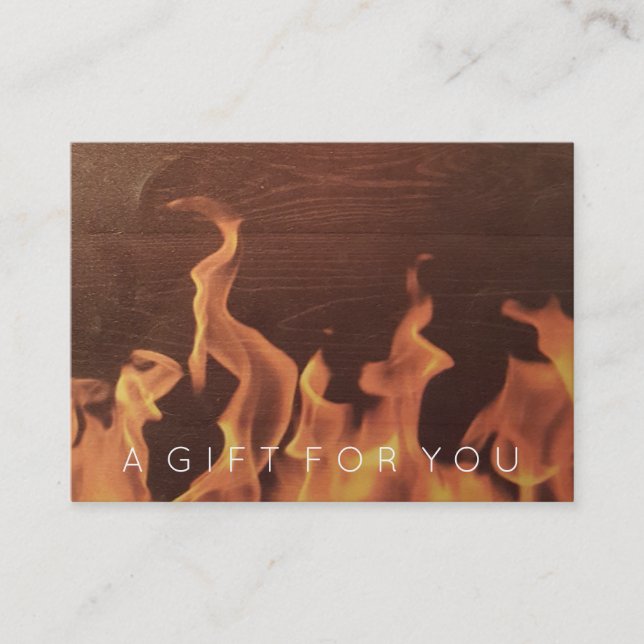 Lantligt trä avfyrar den | restaurangpresentkortet rabattkort (Framsida)