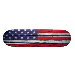 Lantligt trä för amerikanska flaggan skateboard bräda 21,5 cm