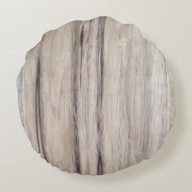 Lantligt trä rund kudde (Baksidan)