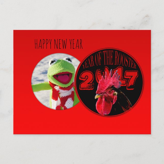 Lantligt tuppår 2017 tillfogar ditt avbildar helg vykort (Framsida)