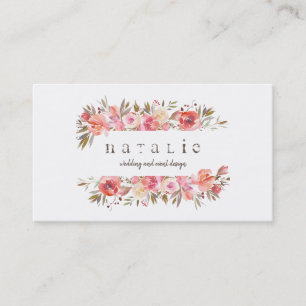 Lantligt vattenfärgblommigtbaner visitkort