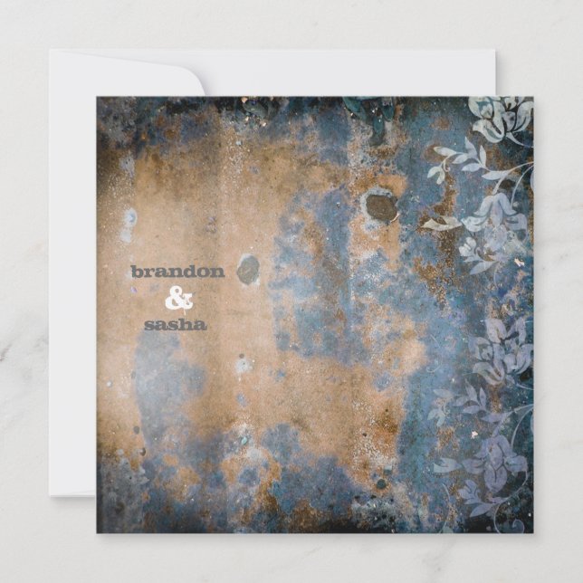 Lantligt w/flower | guld- metalliskt för GC | Inbjudningar (Framsida)