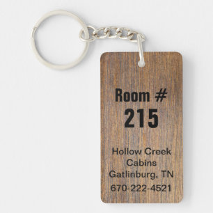 Lantligt Wood Lookhotellrum numrerar Keychain