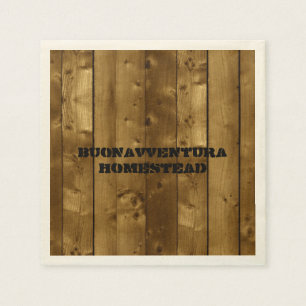 Lantligt Wood Slatsanpassadenamn Pappersservett