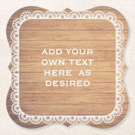 Lantligt Wood snörebröllop Underlägg Papper