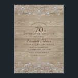 lantligt Wood unikt snöre för 70th födelsedagsfest Inbjudningar<br><div class="desc">lantliga Wood unika snöre- och pärlainbjudningar för 70th födelsedagsfest. Skräddarsy till ditt födelsedagfirande specificerar: Åldras,  namnge,  datera och tajma,  snöre,  pärlor och typografi för lägeEtc.-särdrag härligt på en lantlig wood bakgrund. Underbara eleganta födelsedaginbjudningar för idérika landfödelsedagar. Denna 70th födelsedagsfest inbjudan är designad vid superdazzle.com</div>