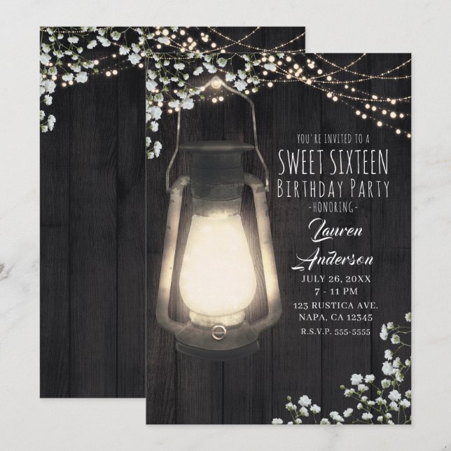 Lantljuste Babyshower Släpper Loss För Söta 16 Fes Inbjudningar (Fram/baksida)