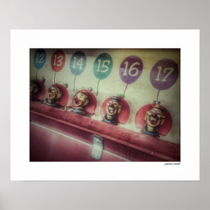 Lantsdistriktmässa Clown Vatten Game Affisch Print