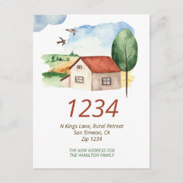 Lantställe Hus Vi Har Bytt Hem Meddelande Vykort