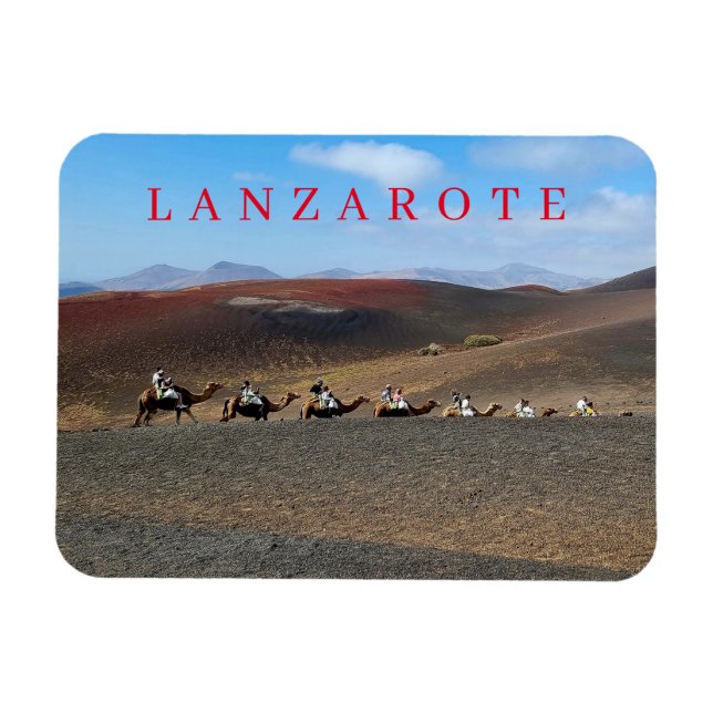 Lanzarote-kameror, visa kylmagnet magnet (Horisontell)