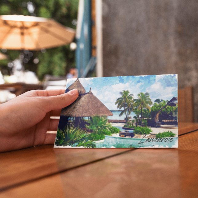 Lanzarote Kanarieöarna Spanien Tropisk Vykort (Lanzarote canarias postcard)