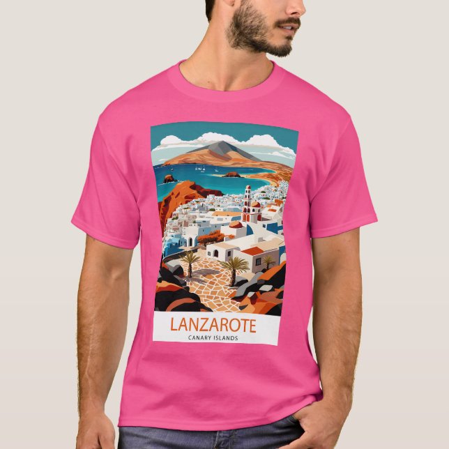 Lanzarote Poster Spain Travel T Shirt (Framsida)