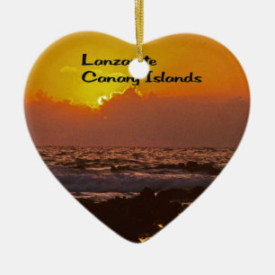 Lanzarote solnedgång julgransprydnad keramik
