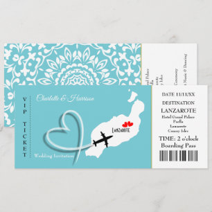 Lanzarote Spain Beach Wedding Inbjudningar