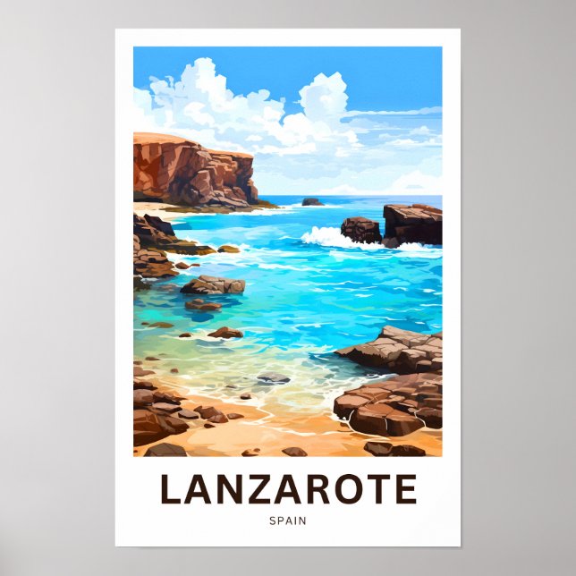 Lanzarote Spain Travel Print Poster (Framsidan)