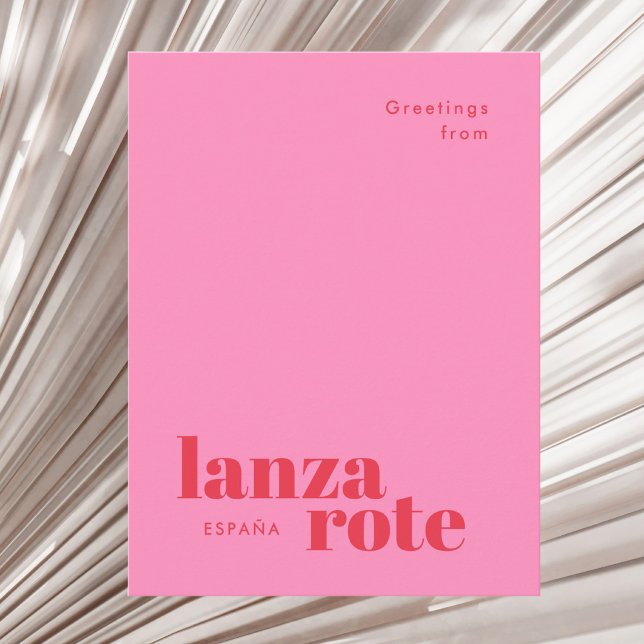 Lanzarote Spanien modern typografi vykort (Skapare uppladdad)