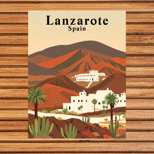 Lanzarote, Spanien Retro Travel Vykort