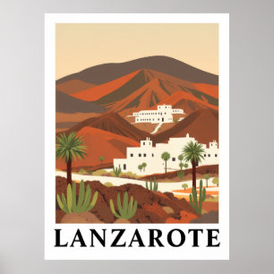 Lanzarote Spanien Vintage Resa Öken Art Print Poster