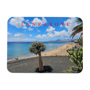 Lanzarote strand och moln, vymagnet magnet