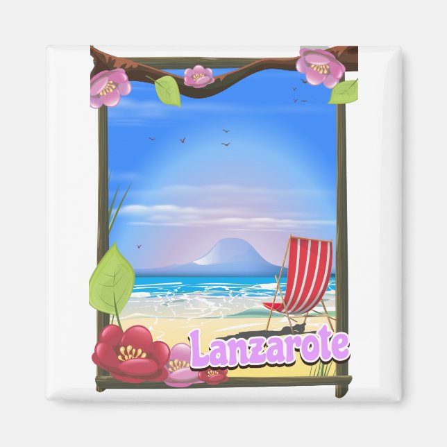 Lanzarote Travel-affisch Magnet (Framsidan)