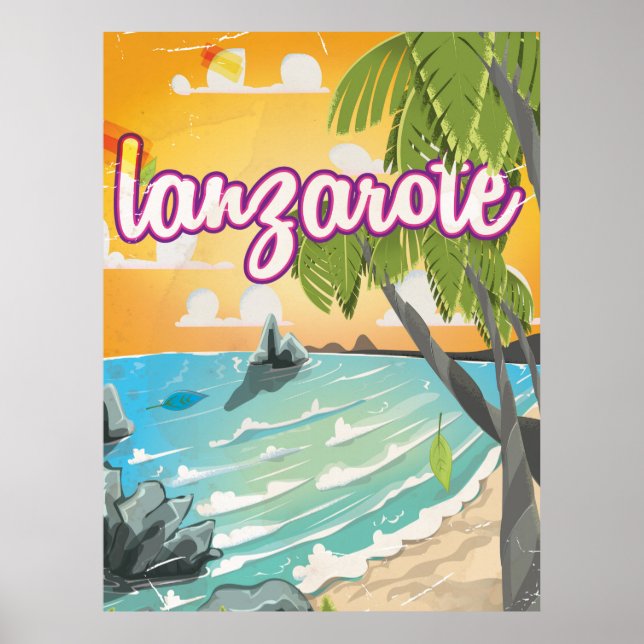 lanzarote vintage resemapp reseillustration poster (Framsidan)