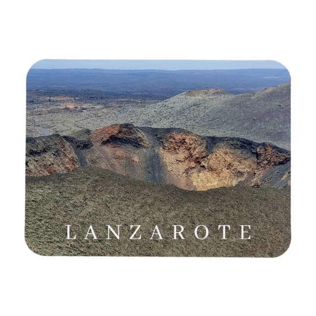 Lanzarote vulcano crater Veckrat Kylmagnet Magnet (Horisontell)