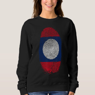 Lao Flag Fingerprint Det Finns I Mitt Dna För Laot T Shirt
