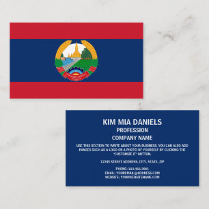 Lao Flagga & Emblem, Flagga Laos Visitkort