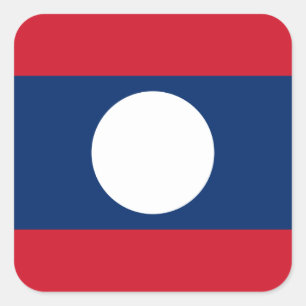 Lao Flagga, Flagga Laos Fyrkantigt Klistermärke