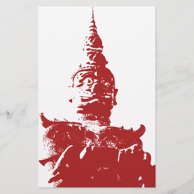 Lao Giant Guardian ... Buddha Park, Vientiane, Lao Brevpapper (Framsida)