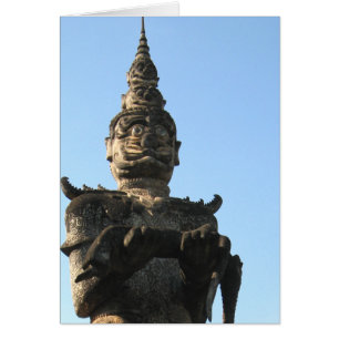 Lao Giant Guardian ... Buddha Park, Vientiane, Lao Hälsningskort