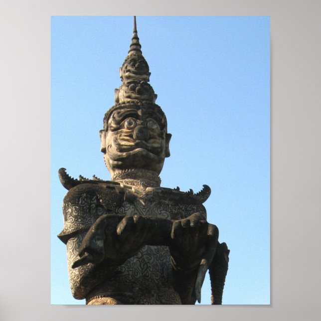 Lao Giant Guardian ... Buddha Park, Vientiane, Lao Poster (Framsidan)