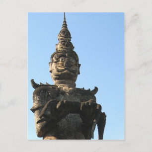 Lao Giant Guardian ... Buddha Park, Vientiane, Lao Vykort