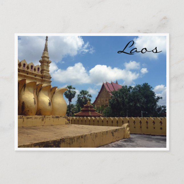 lao golden stupa vykort (Framsida)