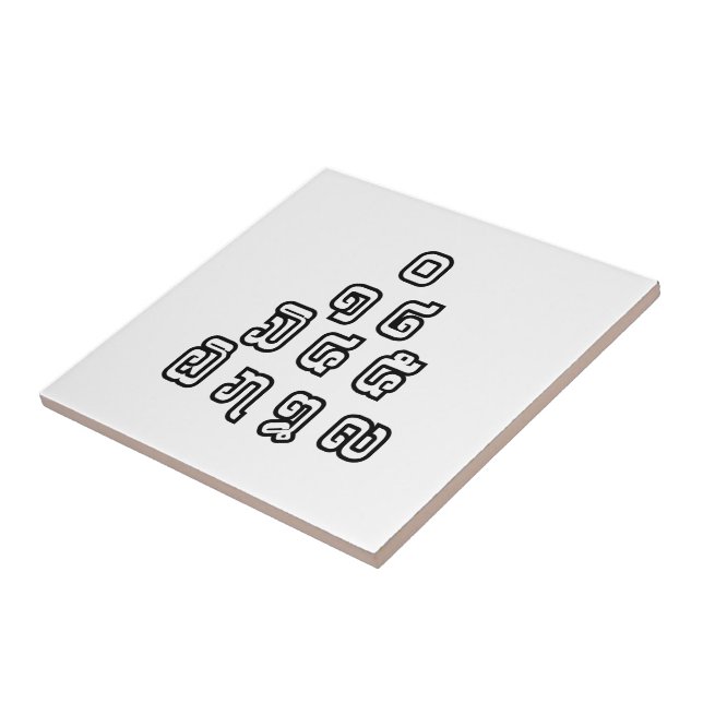 Lao/Laos Numbers Pyramid Laotian Language Script Kakelplatta (Sidan)