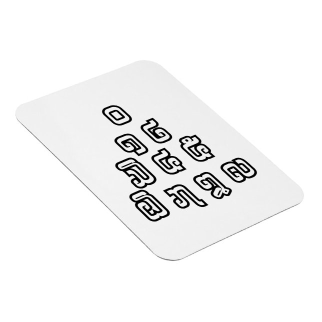Lao/Laos Numbers Pyramid Laotian Language Script Magnet (Högersidan)