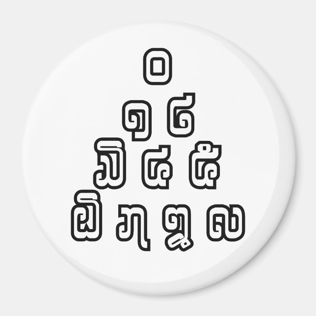 Lao/Laos Numbers Pyramid Laotian Language Script Magnet (Framsidan)