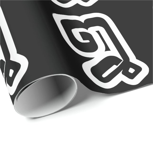 Lao/Laos nummer åtta / 8 / ໘ (Bad/Paet) Laotian Presentpapper (Rullad Hörn)