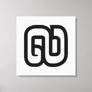 Lao/Laos nummer nio / 9 / ໙ (Kao/Gao) laotier Canvastryck