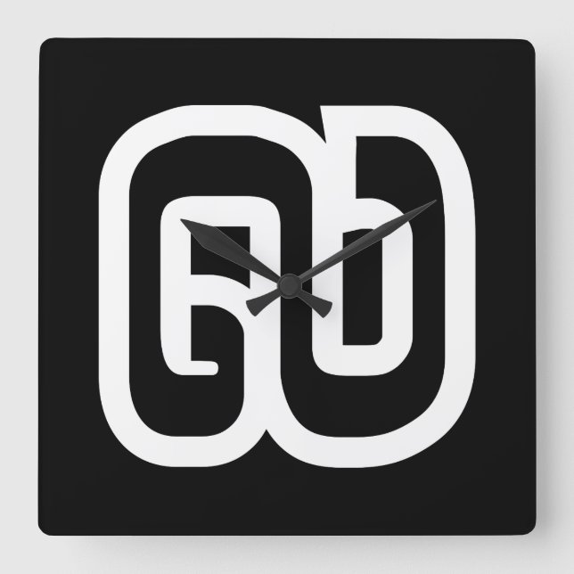 Lao/Laos nummer nio / 9 / ໙ (Kao/Gao) laotier Fyrkantig Klocka (Framsida)