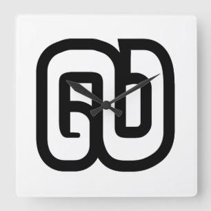 Lao/Laos nummer nio / 9 / ໙ (Kao/Gao) laotier Fyrkantig Klocka