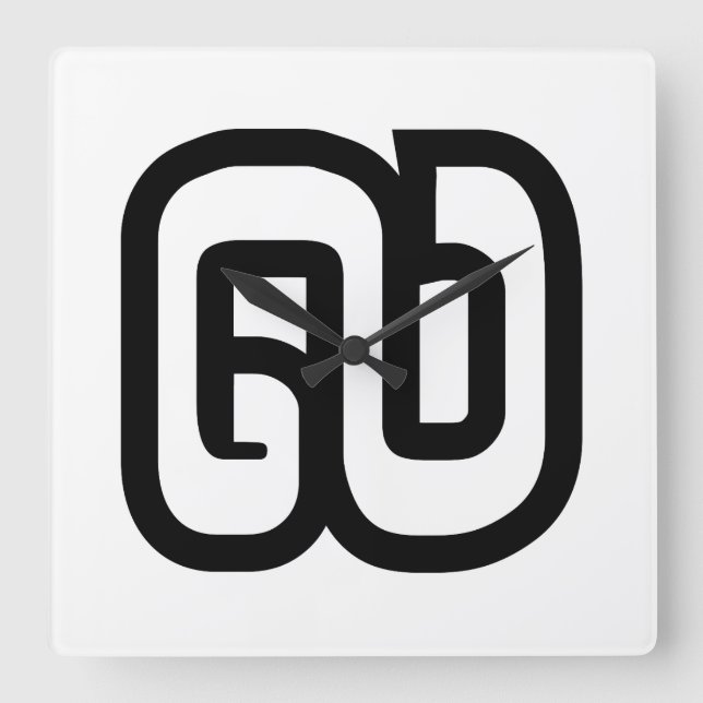 Lao/Laos nummer nio / 9 / ໙ (Kao/Gao) laotier Fyrkantig Klocka (Framsida)