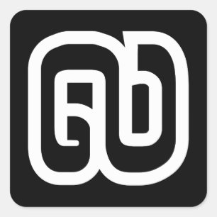 Lao/Laos nummer nio / 9 / ໙ (Kao/Gao) laotier Fyrkantigt Klistermärke