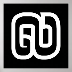 Lao/Laos nummer nio / 9 / ໙ (Kao/Gao) laotier Poster