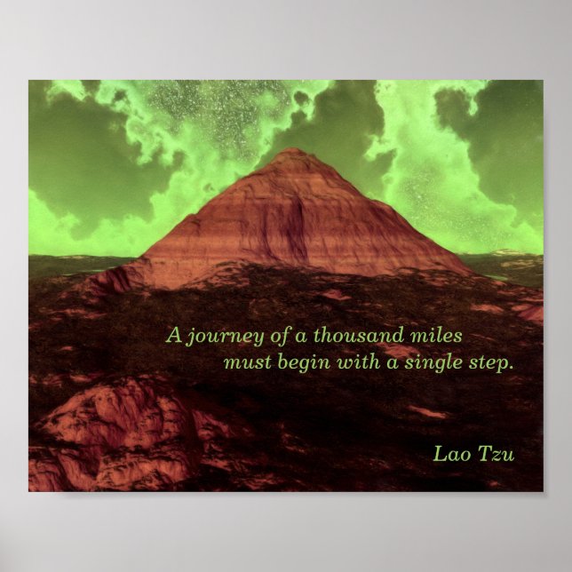 Lao Tzu Anpassningsbar Citat Lonely Mountain Poste Poster (Framsidan)