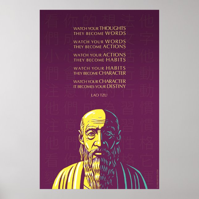 Lao Tzu citat: Poster (Framsidan)