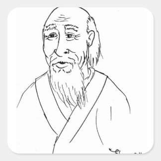 Lao Tzu Fyrkantigt Klistermärke